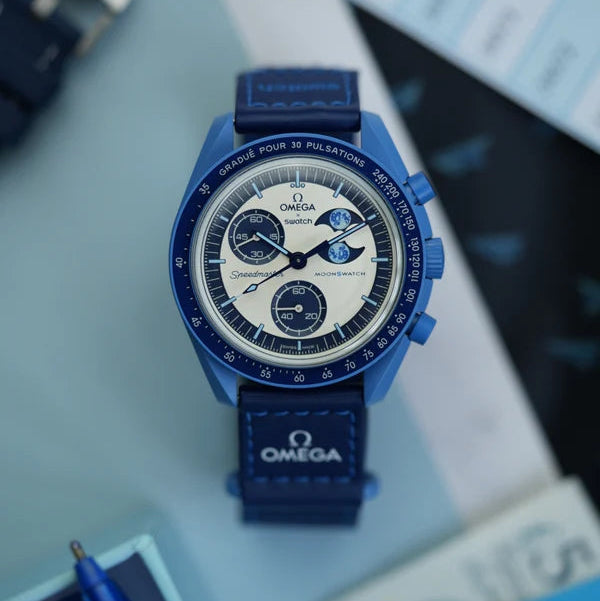 Swatch x Omega Blue & White Dial with Blue Case/Blue Strap Bioceramic Moonswatch Mission to Mercury OG-1033