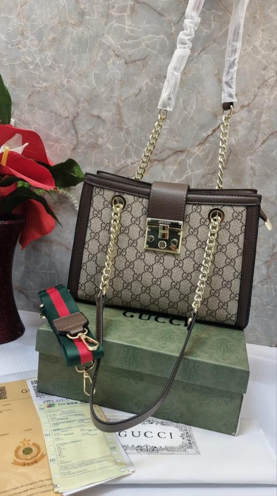 Gucci Trending Tote GG Coated Bag For Women’s Or Girls- Best For Travelling And Outdoor Party bag GC-7985-WBG