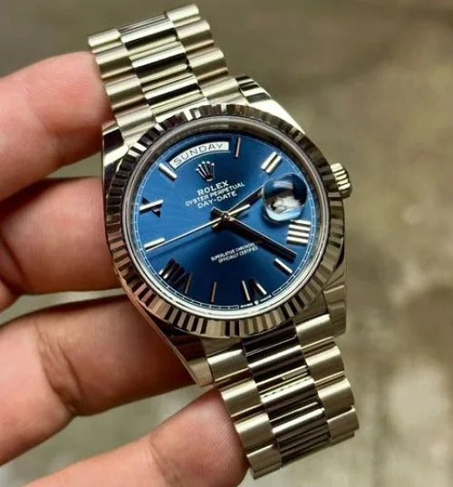 Rolex Oyster Perpetual Day-Date Blue Dial Men's Watch RLX-OYST-SB