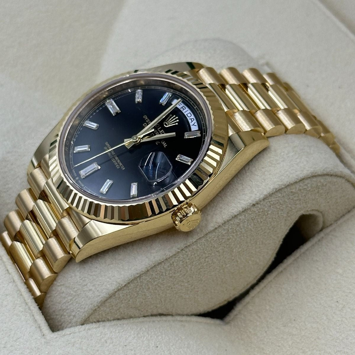 Rolex Oyster Perpetual Day-Date Black Dial Men's Watch RLX-OYST-BG