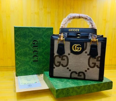 GC Trending Diana jumbo GG small tote bag With GG log bag Brown Color Canvas leather Bag For Women's Or Girls Bag GC-3463-WBG