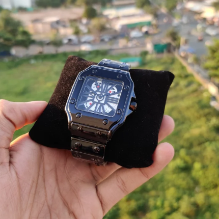 Cartier Black Men's Watch with Black Strap - CRTR-MTL-BLACK