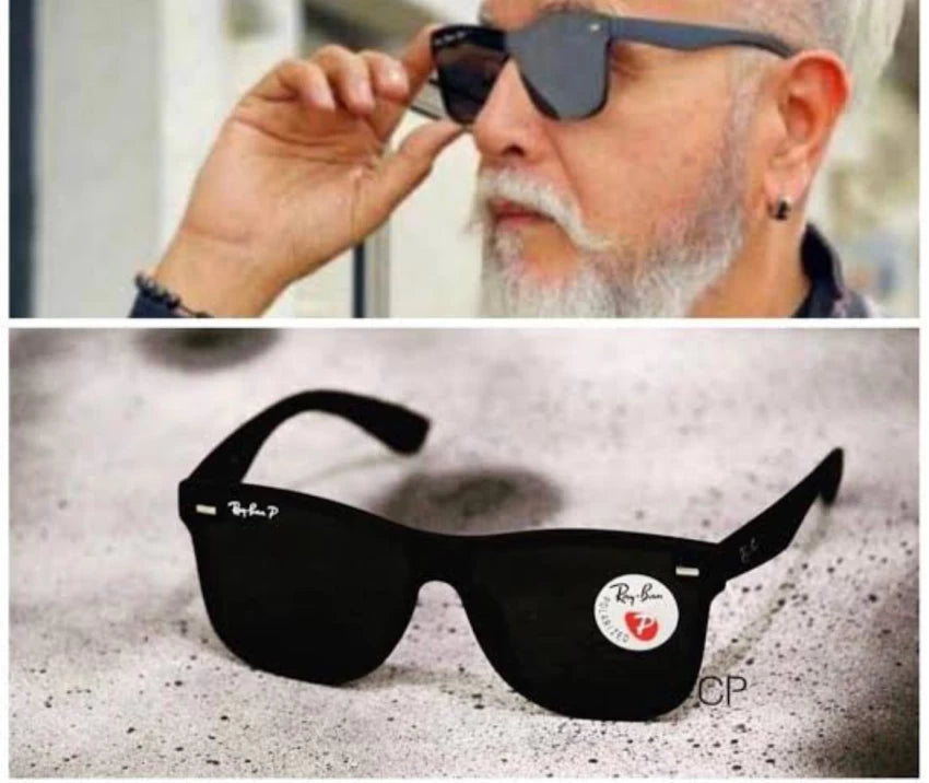 Rayban Brand New Stylish Square Black Blaze Sunglass Men's And Women's Sunglass Heavy Quality Matt Black Frame Color And Black lens Sunglass RB-8936