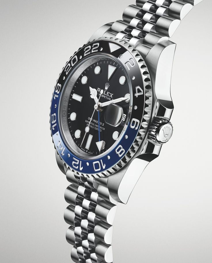 Rolex GMT-Master II Oyster Perpetual Bidirectional Rotatable Bezel Dual-Color Blue & Black Dial and a Jubilee bracelet Men's Watch RLX-GMT-5305
