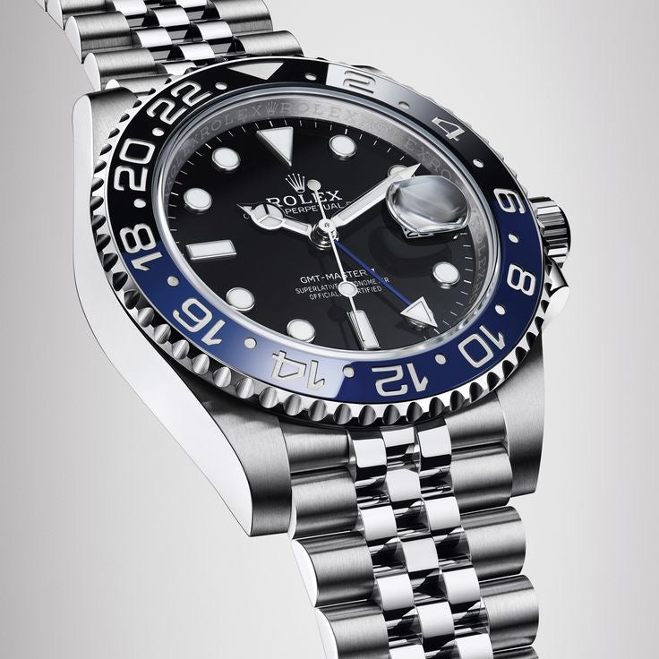 Rolex GMT-Master II Oyster Perpetual Bidirectional Rotatable Bezel Dual-Color Blue & Black Dial and a Jubilee bracelet Men's Watch RLX-GMT-5305