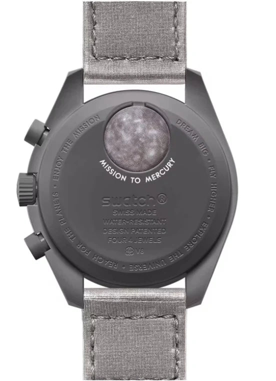 Swatch x Omega Black Dial/Gray Strap Bioceramic Moonswatch Mission to Mercury OG-1021