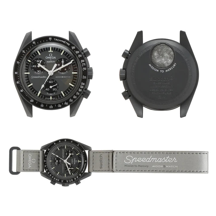Swatch x Omega Black Dial/Gray Strap Bioceramic Moonswatch Mission to Mercury OG-1021