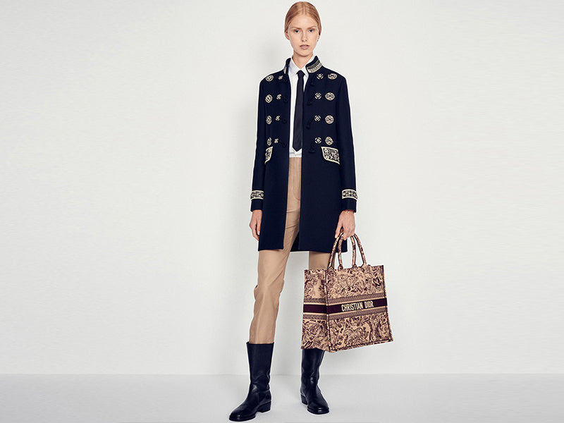 Christian Canvas Embroidered Large Dioriviera Toile De Jouy Book Tote Burgundy Hand Bag For Women Sauvage Embroidery Medium Bag For Women's Or Girls Bag - Best Casual Use Bag DR-7799-WBG