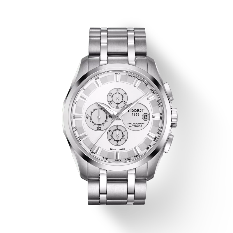 Tissot Chronograph Silver White Metal Formal Casual Men's Watch TS-SS01