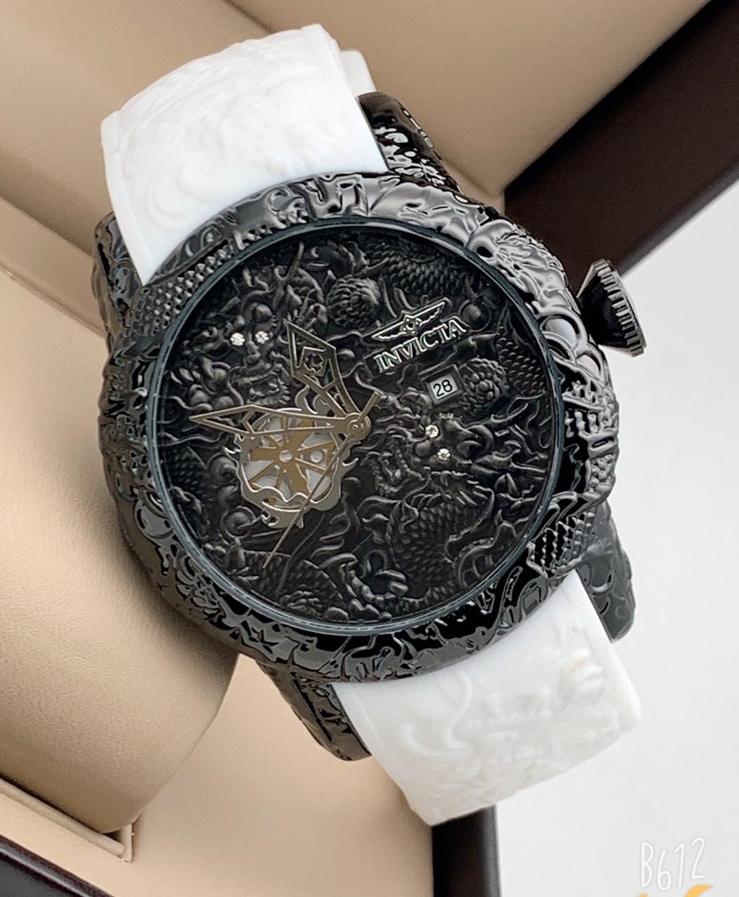 Invicta Mens S1 Rally 25082 Yakuza White Silicon Strap Watch For