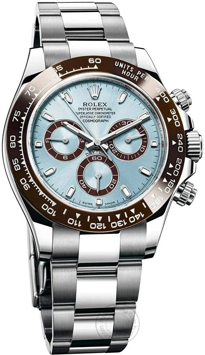 Rolex Trendy Chronograph Automatic Daytona Silver Blue Metal Men's Watch for Man RLX-BLUE-DIAL-AUTO
