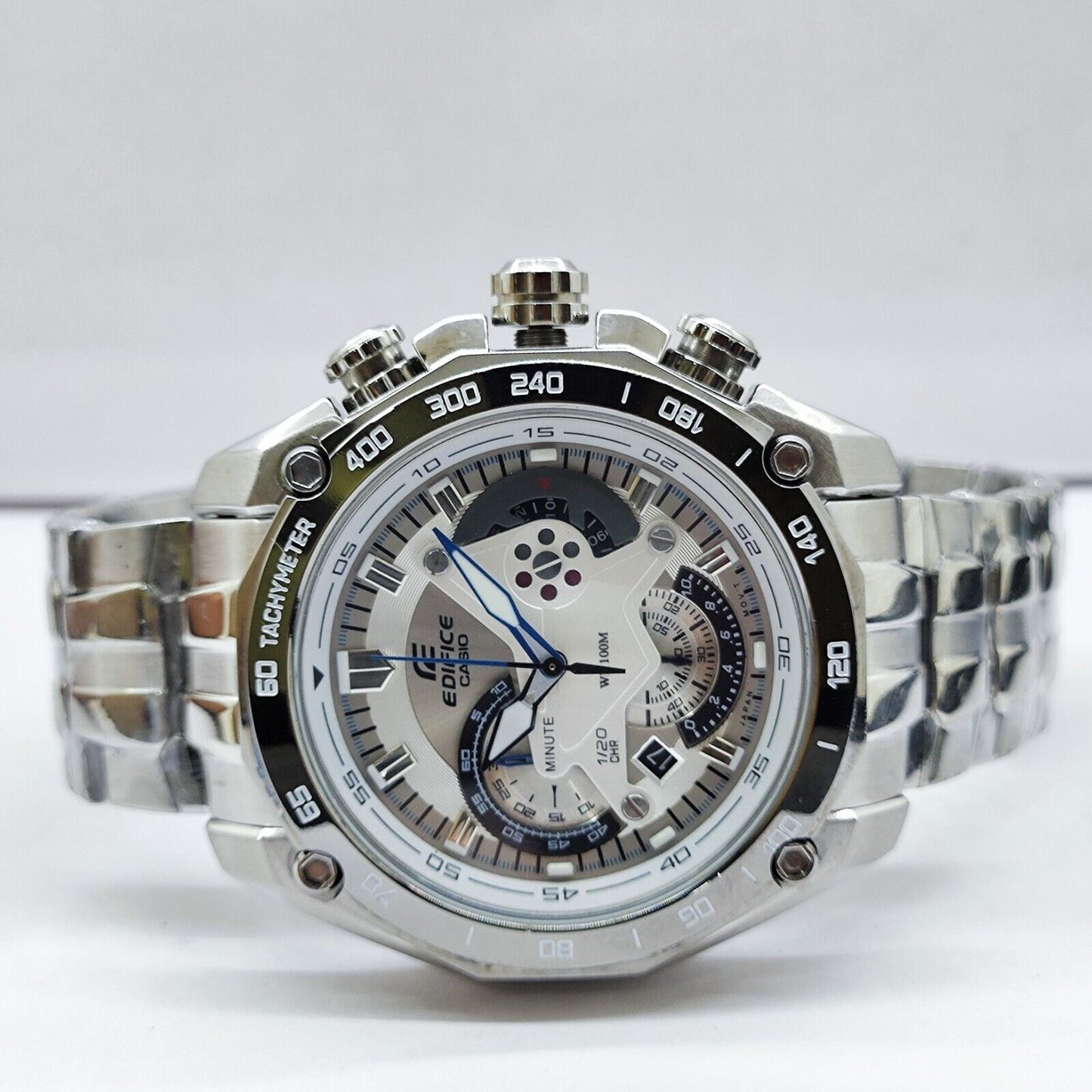 Casio Edifice Chronograph White Dial Quartz Watch For Men-EFR-6441