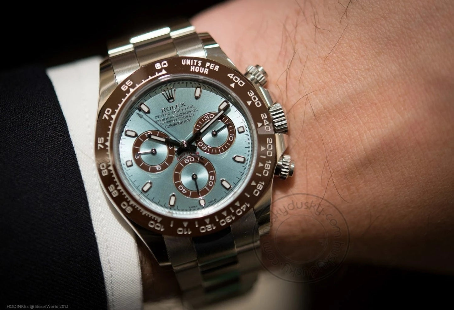 Rolex Trendy Chronograph Automatic Daytona Silver Blue Metal Men's Watch for Man RLX-BLUE-DIAL-AUTO