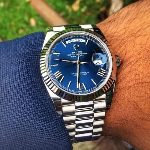 Rolex Oyster Perpetual Day-Date Blue Dial Men's Watch RLX-OYST-SB