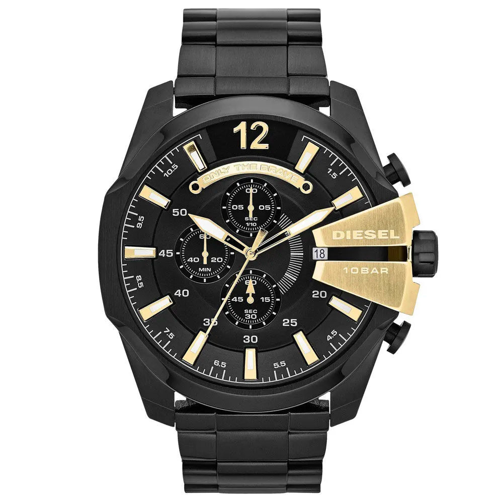 Diesel Mega Chief Chronograph Black Dial Men's Watch for man DZ4338 Gift