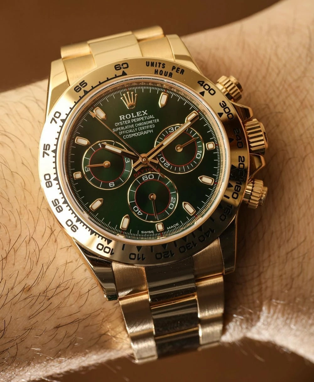 Rolex Oyster Perpetual Coronagraph Daytona Green Dial Metal Men's Quartz Watch For Man Gift Rlx-116508