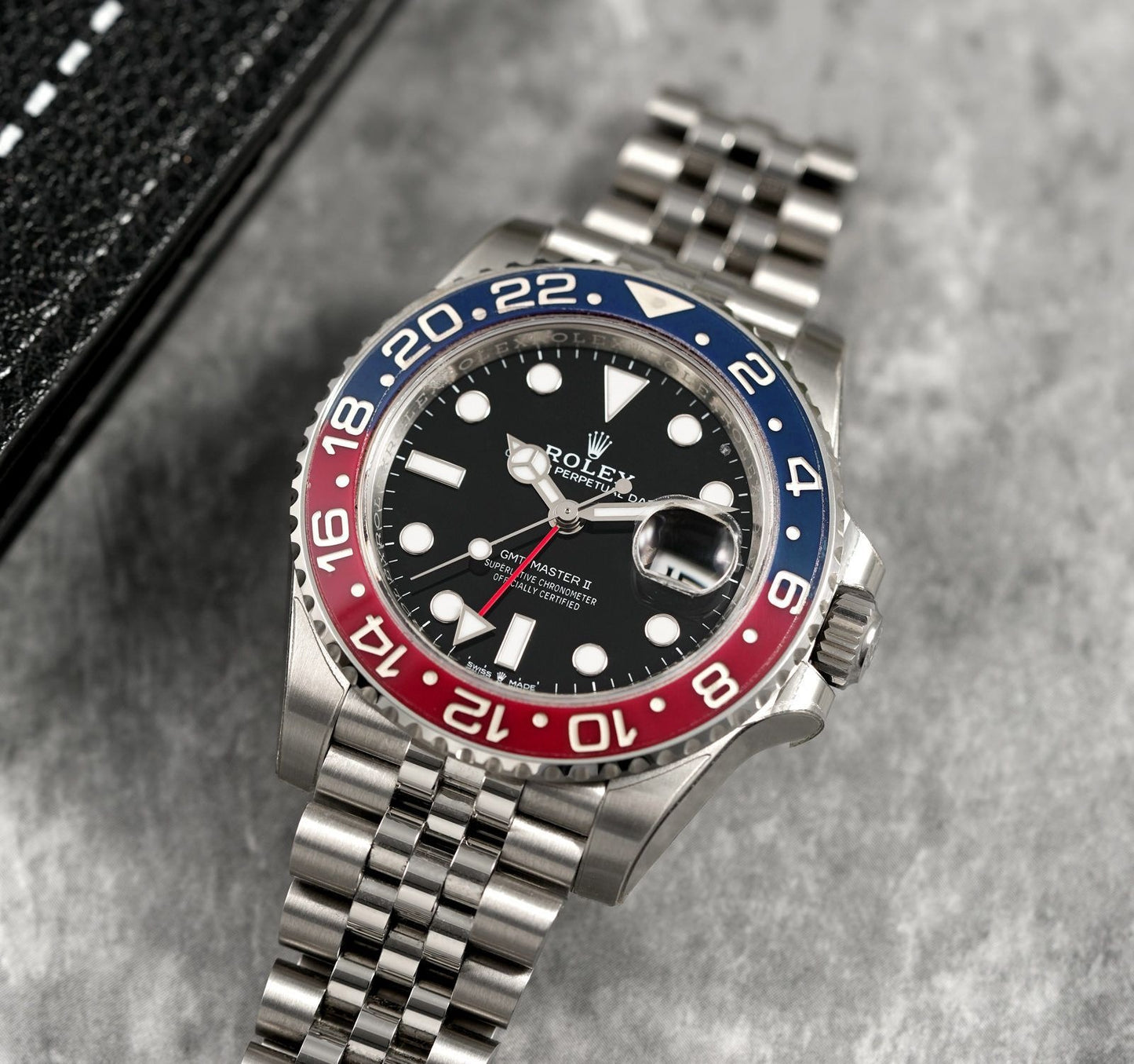 GMT-Master II Stainless Steel Black Dial Blue Bezel Oyster silver Metal Men's Watch for Man RLX-GMT-5304