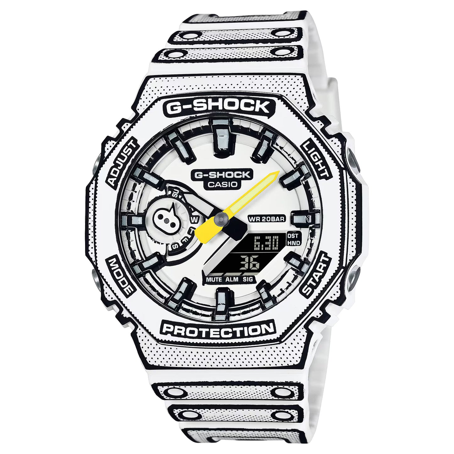 G-shock White Analog-Digital Watch World Time Multi-Function Resin Band Sports Watch GS-2113
