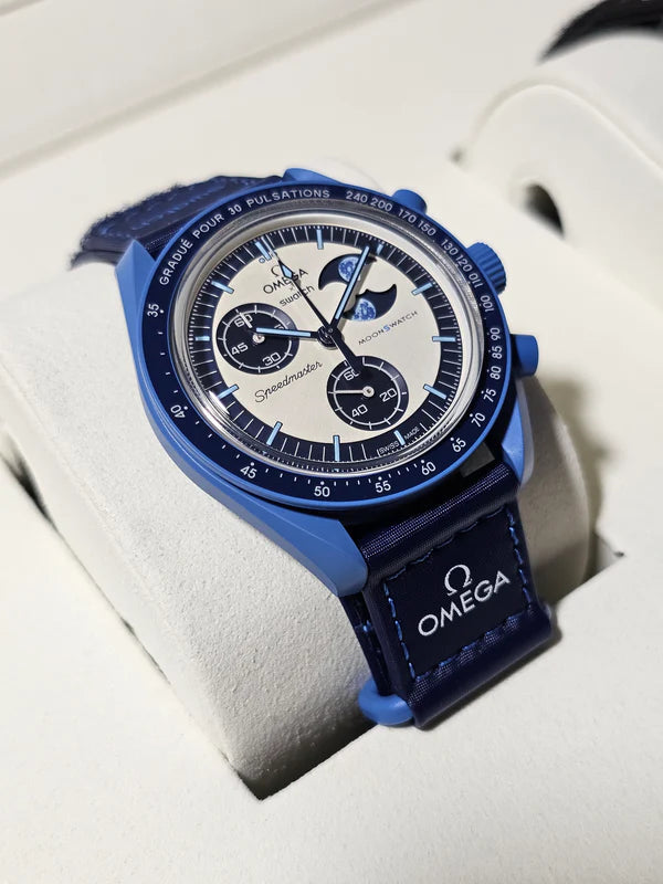 Swatch x Omega Blue & White Dial with Blue Case/Blue Strap Bioceramic Moonswatch Mission to Mercury OG-1033