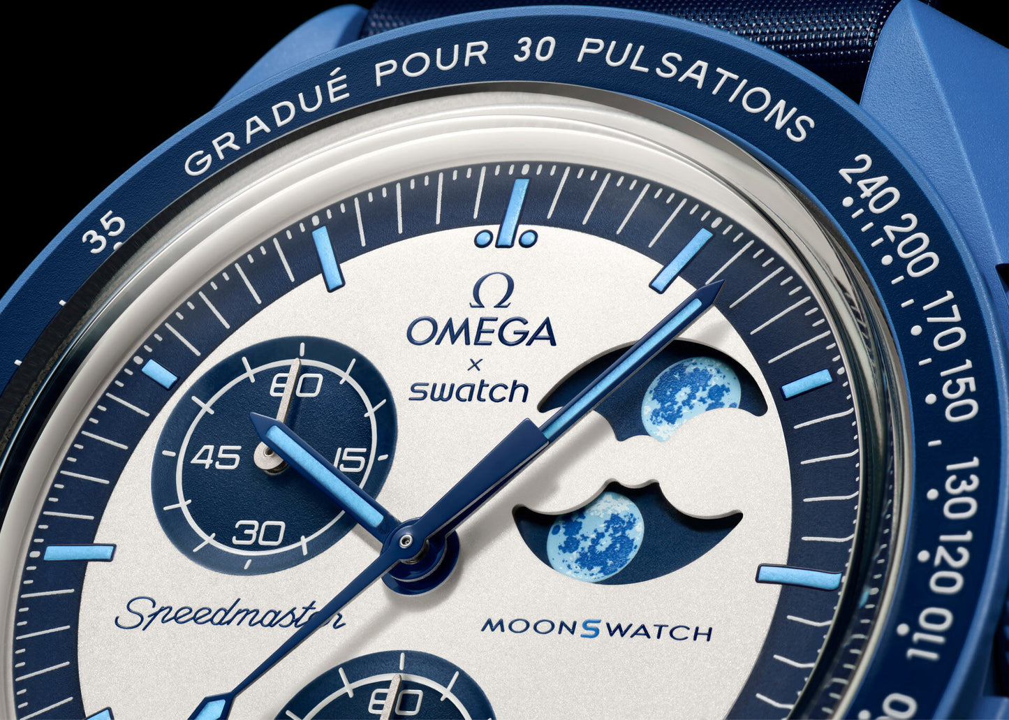Swatch x Omega Blue & White Dial with Blue Case/Blue Strap Bioceramic Moonswatch Mission to Mercury OG-1033