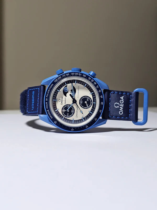 Swatch x Omega Blue & White Dial with Blue Case/Blue Strap Bioceramic Moonswatch Mission to Mercury OG-1033