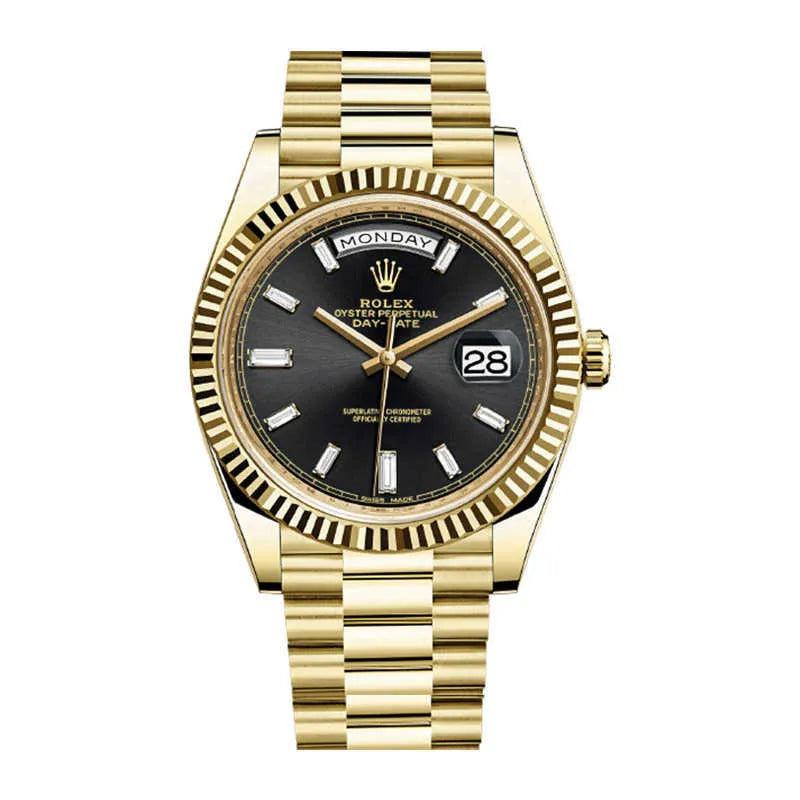 Rolex Oyster Perpetual Day-Date Black Dial Men's Watch RLX-OYST-BG