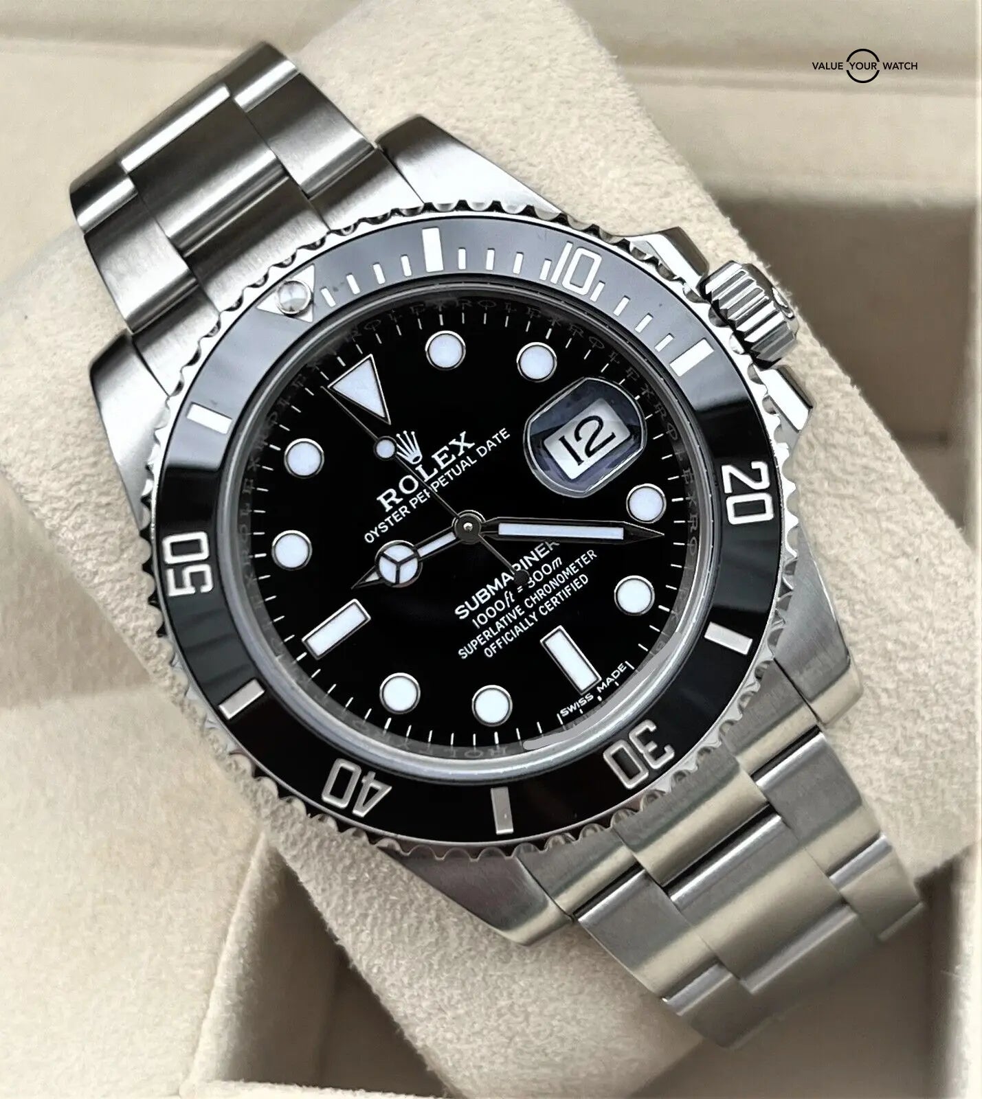 Trendy Rolex Submariner Quartz Full Black Dial Metal Men's Watch - 116610Ln