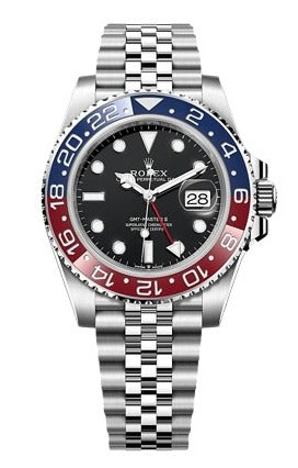 GMT-Master II Stainless Steel Black Dial Blue Bezel Oyster silver Metal Men's Watch for Man RLX-GMT-5304