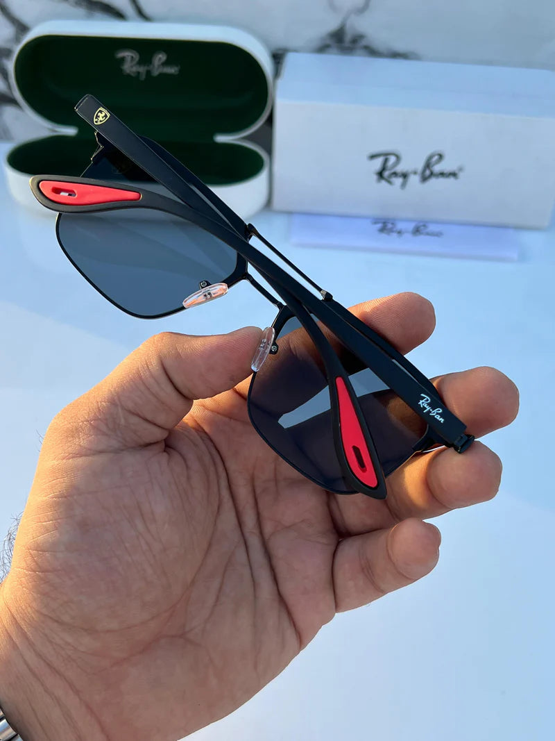 Rayban Stylish Black Glass Men's And Women's Polarised Sunglass Heavy Quality RB-5489