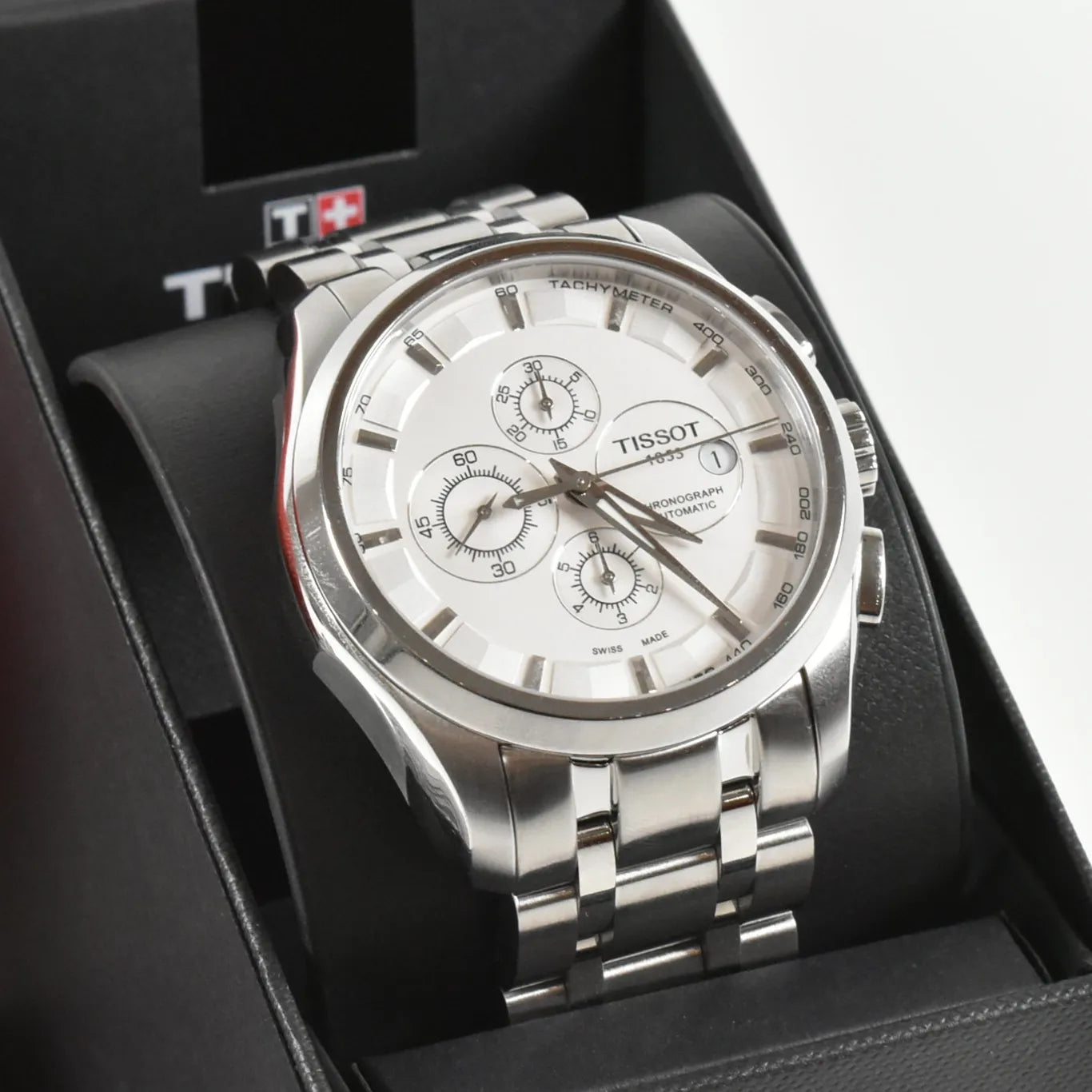 Tissot Chronograph Silver White Metal Formal Casual Men's Watch TS-SS01