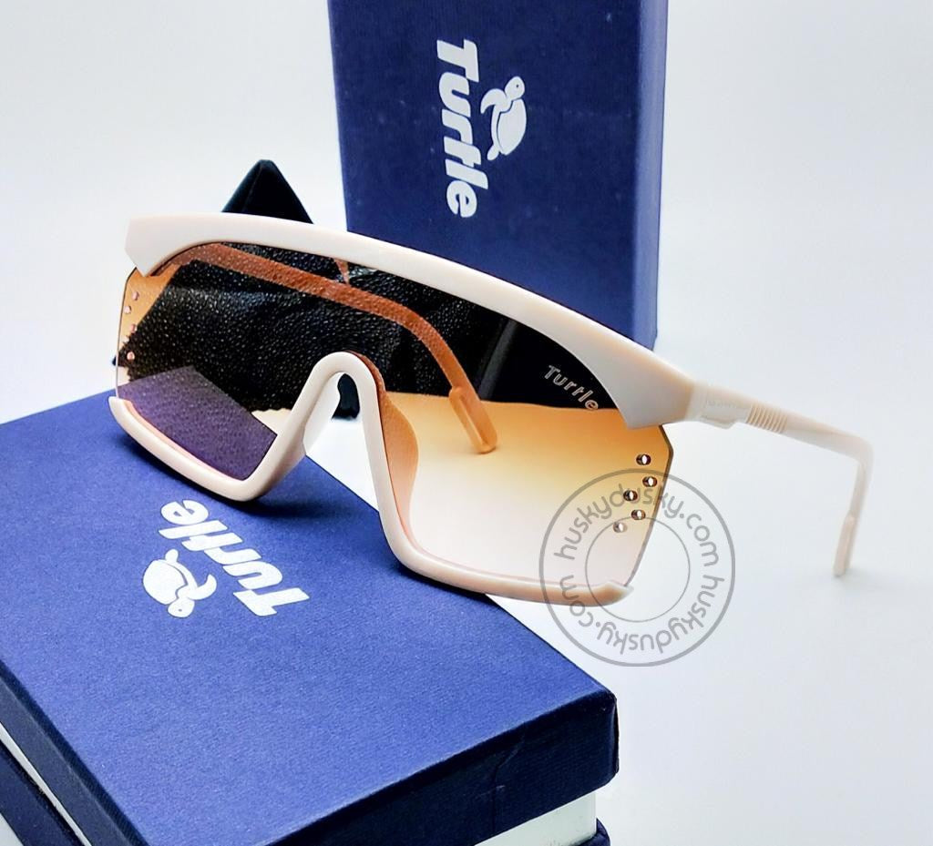 Turtle Brown Shade Glass Man's Women's Sunglass for Man Woman or Girl TT-22 Cream Frame Gift Sunglass