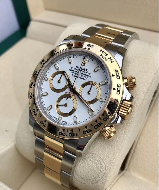 RLX Chronograph Two-Tone Men's Watch For Man White Color Dial Date Gift Watch RLX-SG-QTZ