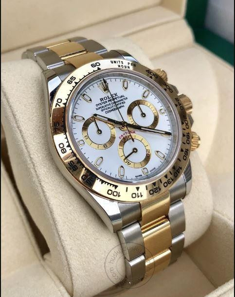 RLX Chronograph Two-Tone Men's Watch For Man White Color Dial Date Gift Watch RLX-SG-QTZ
