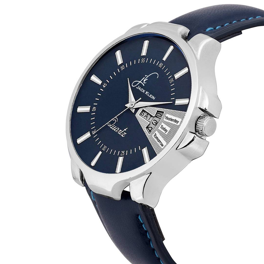 Stylish Blue Dial Blue Strap With Day and Date Working Multi Function Watch Product-2437348