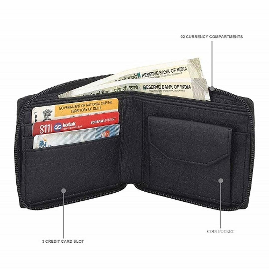 Black Men's Causal PU Leather Wallet (FC-MW-015)
