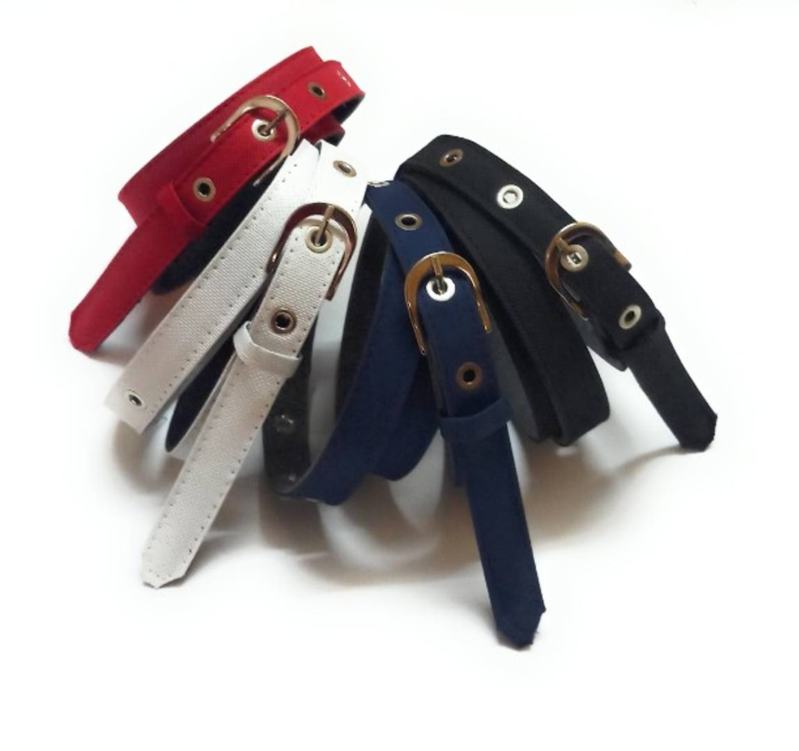 women denim material jeans belts 4 pcs combo black blue red white