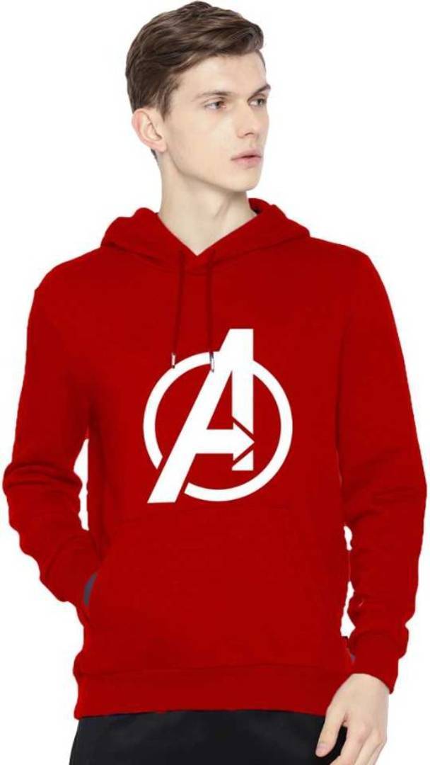 Red Printed Sweatshirts & Hoodies Avengers Design
