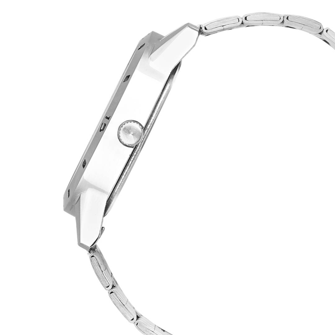 Stylish and Trendy Silver Metal Strap Analog Watch for Men's Product-5013368