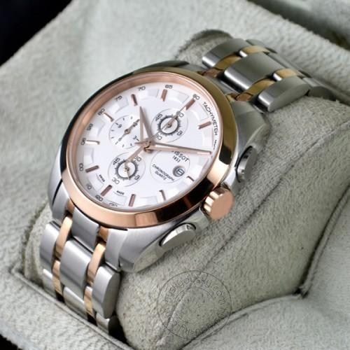 Tissot Chronograph Dual Tone Men's Watch for Man Silver Rose Gold - Gift TS-860SG