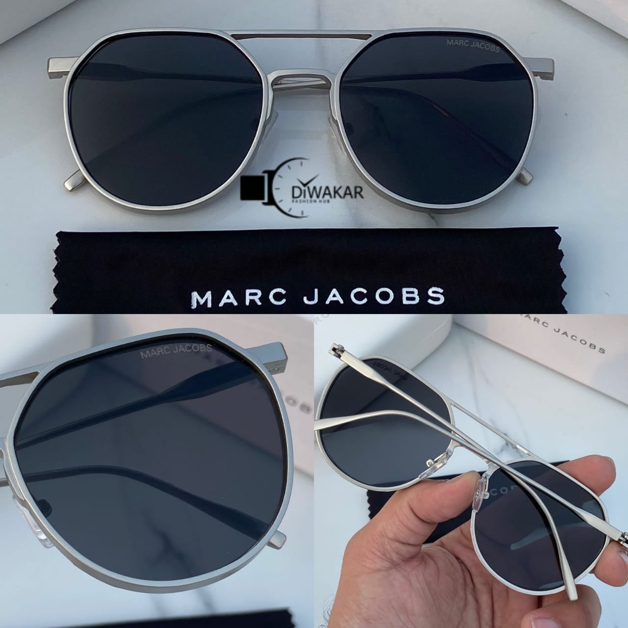 MJ Latest Design Heavy Material Black Shade With Silver Frame Sunglass For Men's MJ-111