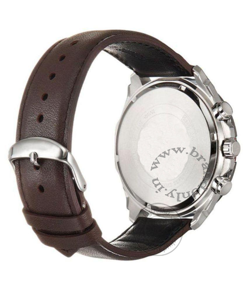 Casio Edifice Chronograph Brown Leather Belt Men's Watch EFR 539l 7BV