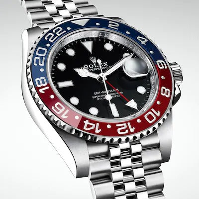 GMT-Master II Stainless Steel Black Dial Blue Bezel Oyster silver Metal Men's Watch for Man RLX-GMT-5304
