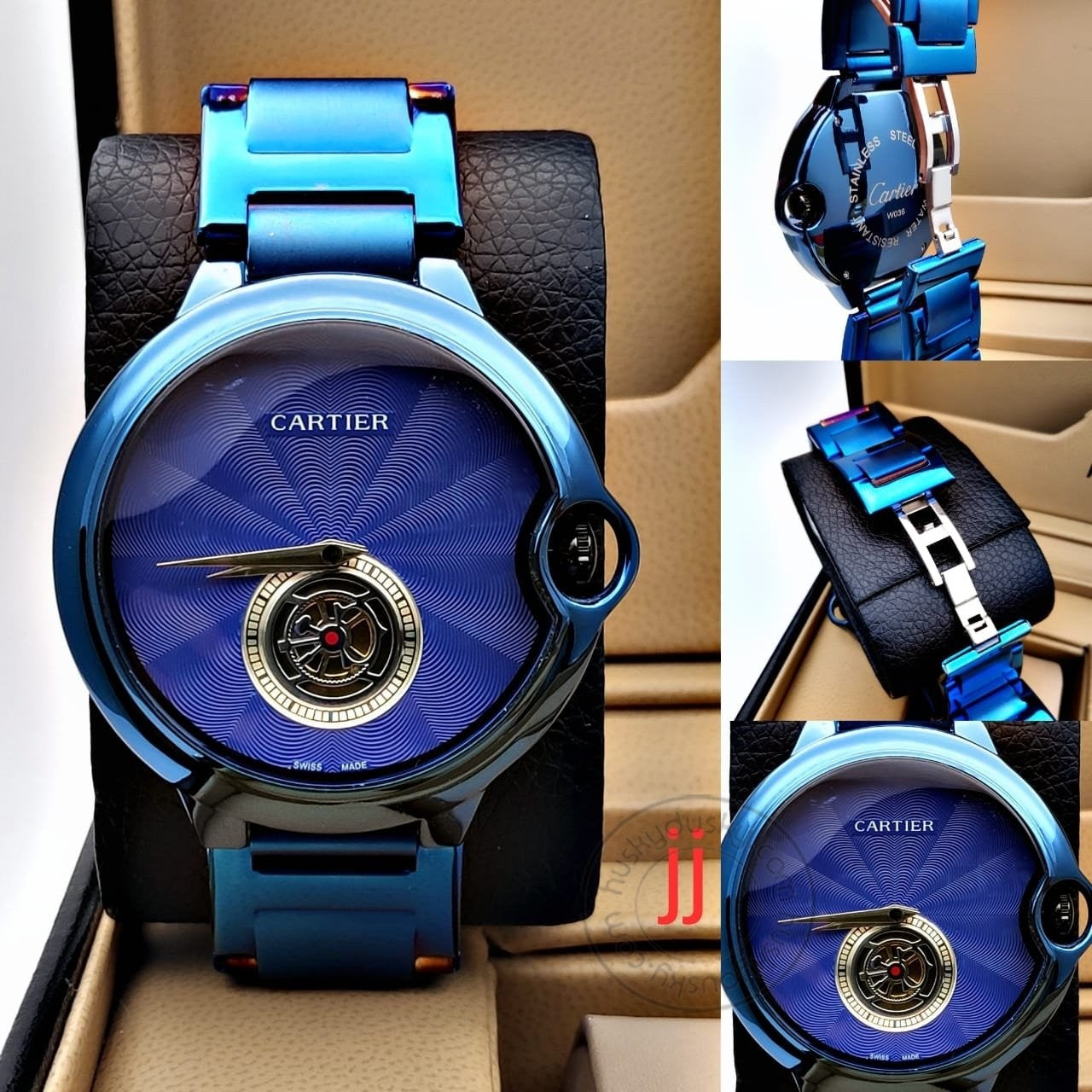 Cartier Full Blue Metal Men's Watch CRTR-124