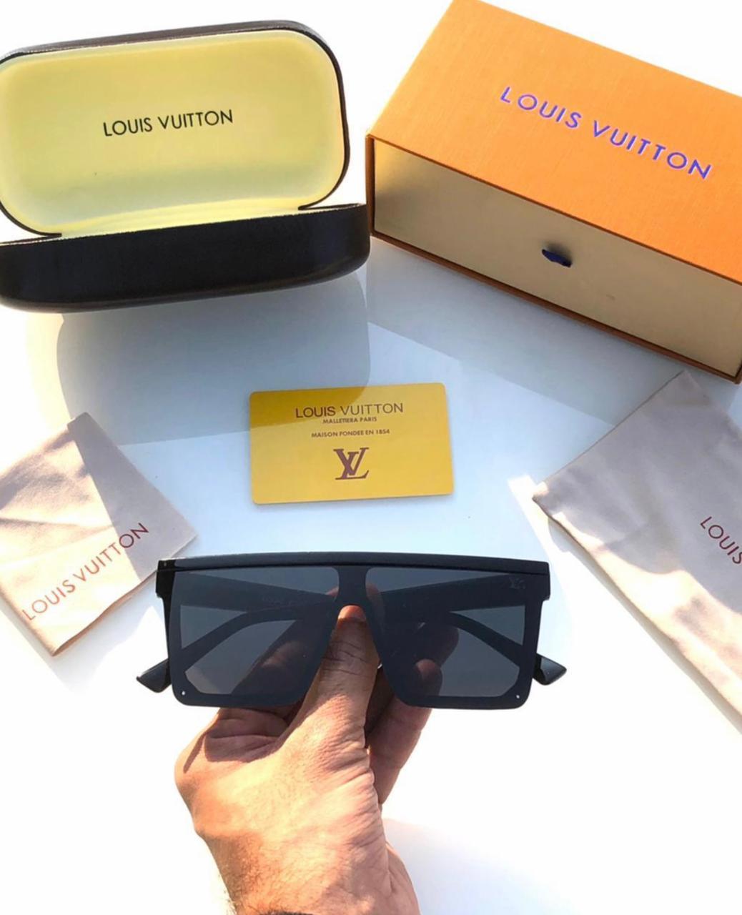 Branded Black Glass Men's and Women's Sunglass for Man and Woman or Girls LV-8569 Black Frame Unisex Gift Sunglass