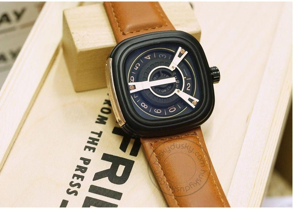 7 Seven Friday Sf-Br894 Men's Watch for Men Brown Square Dial Best Gift Sevenfriday