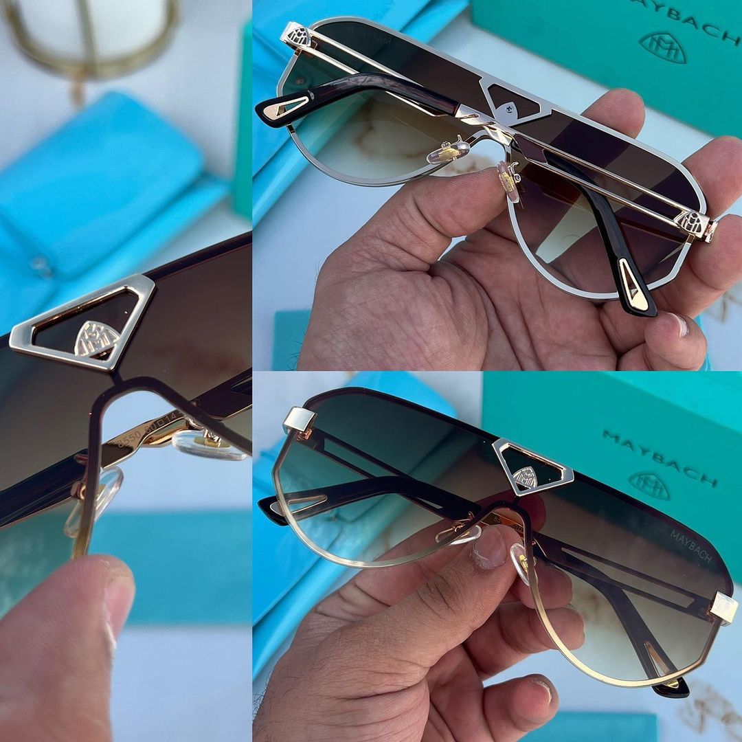 Maybach Avitar Heavy Quality New stylish Brown lens with Black And Gold square frame sunglasses for men's MB-B897