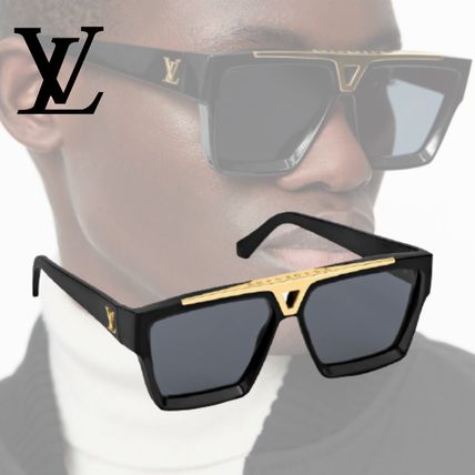 Louis Vuitton Evidence Black lenses And Black Frame For Men's and Women's Sunglass Square Design Golden Strap Unisex Gift Sunglass LV-9158