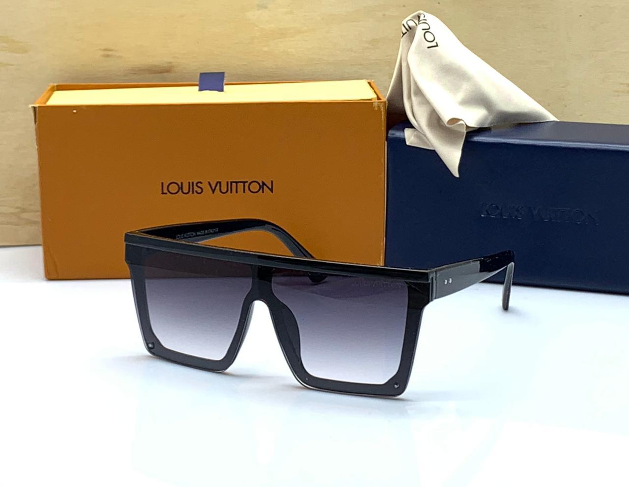 Branded Black Glass Men's and Women's Sunglass for Man and Woman or Girls LV-8569 Black Frame Unisex Gift Sunglass