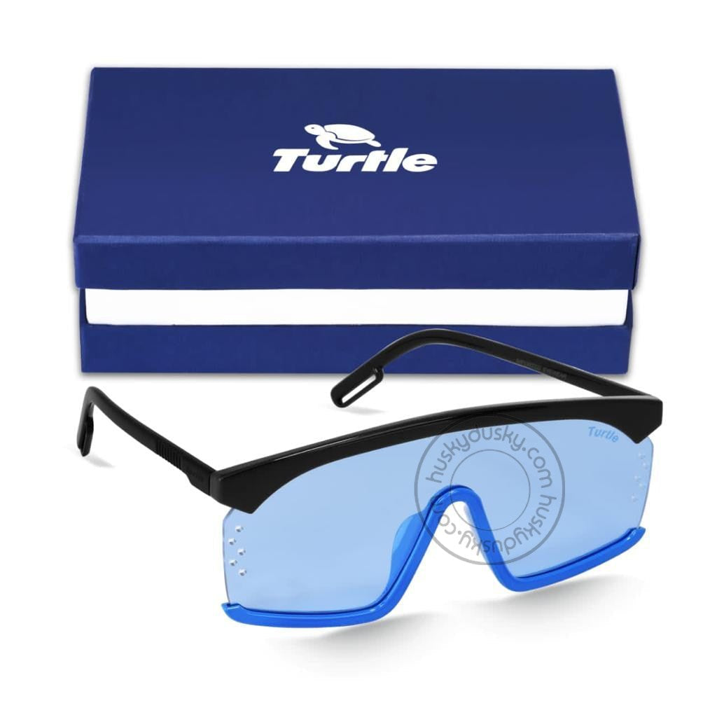 Turtle Blue Glass Man's Women's Sunglass for Man Woman or Girl TT-00 Black Frame Gift Sunglass