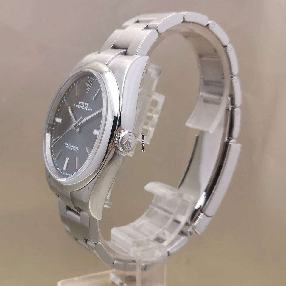 Oyster Perpetual Silver Brown Dial Swiss Automatic Watch With Stainless Steel Strap Watch For Men's RLX-11430B_Best For Formal Look